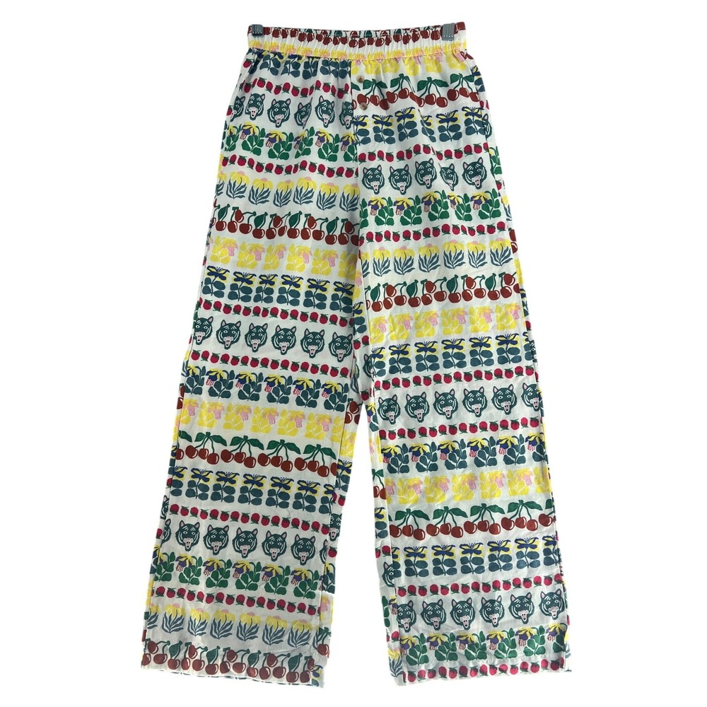 Anthropologie Liv Lee Wild Tiger Print Wide Leg Pajama Sleep Pants‎ XXS Cotton